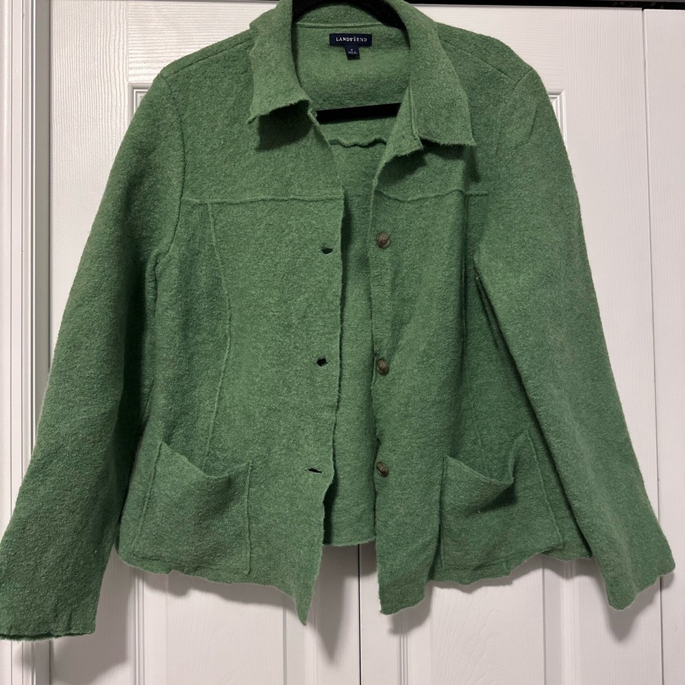 Lands' End Women's Utility Jacket in Forest Green
